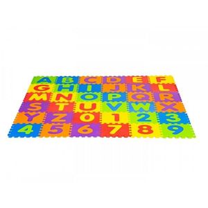 ECOTOYS Pěnová podložka Puzzle čísla a písmena 178x178 cm barevná obraz