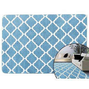 Tutumi Plyšový koberec Clover Baroc modrý, velikost 120x170 obraz