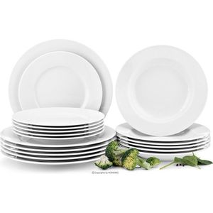 Konsimo Porcelánový jídelní servis MUSCARI 18 ks/pro 6 osob bílý obraz