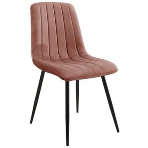 Ak furniture Prošívaná čalouněná sametová židle Demia růžová obraz