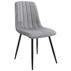 Ak furniture Prošívaná čalouněná sametová židle Demia šedá obraz