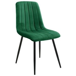 Ak furniture Prošívaná čalouněná sametová židle Demia zelená obraz