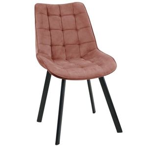 Ak furniture Prošívaná čalouněná velurová židle Algate pudrově růžová obraz