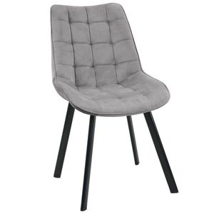 Ak furniture Prošívaná čalouněná velurová židle Algate šedá obraz