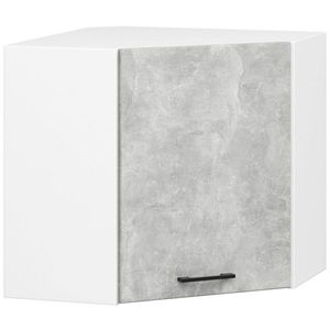 Ak furniture Rohová závěsná kuchyňská skříňka Olivie W 60 cm bílá/beton obraz