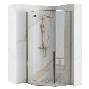 Rohový sprchový kout Rea Diamond 100 zlatý obraz