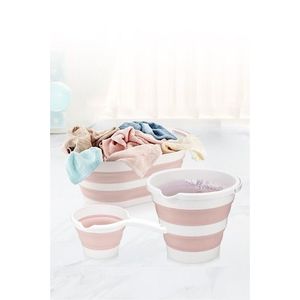 L'essentiel Sada koše na prádlo s kbelíky Bathylda růžovo-bílá obraz