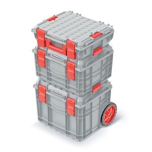 Prosperplast Sada kufrů na nářadí 3 ks CEBLOCCK PRO 45 x 38 x 80 cm šedo-červená obraz