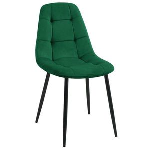 Ak furniture Sametová čalouněná prošívaná židle Deta zelená obraz