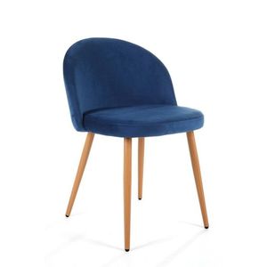 Ak furniture Sametová čalouněná židle Gera modrá obraz
