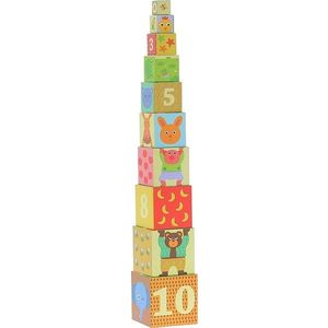 Vilac Skládací věž z kostek se zvířátky CHICO vícebarevná obraz
