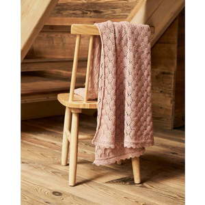 Růžová bavlněná pletená dětská deka 70x100 cm Ria – Kave Home obraz