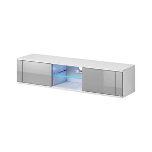 Vivaldi TV stolek Hit 140 cm s LED osvětlením bílý/šedý lesk obraz