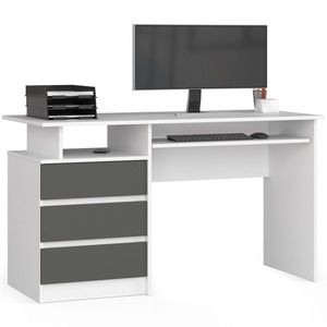 Ak furniture Volně stojící psací stůl CLP 135 cm bílý/grafitový obraz