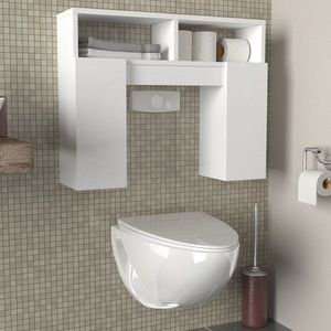 Kalune Design Závěsná koupelnová skříňka nad toaletu Geronimo bílá obraz