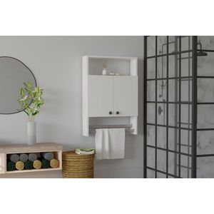 Kalune Design Závěsná koupelnová skříňka s věšákem na ručníky Banyo bílá obraz
