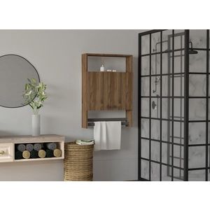 Kalune Design Závěsná koupelnová skříňka s věšákem na ručníky Ela ořech obraz