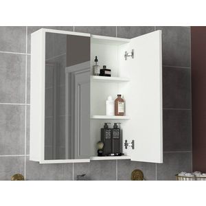 Kalune Design Závěsná koupelnová skříňka se zrcadlem Kayla bílá obraz