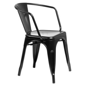 ArtD Jídelní židle PARIS ARMS inspirovaná Tolix Barva: Černá obraz