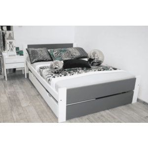 Elvisia Manželská postel LEA s roštem | 140 x 200 cm Barva: Šedá obraz