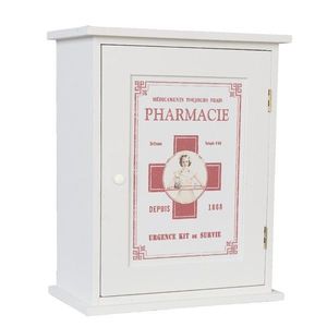 Bílá antik dřevěná lékárnička Pharmacie - 24*30*13 6H0372 obraz
