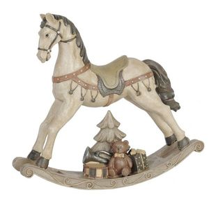 Béžová antik dekorace houpací koník Rocking Horse - 29*6*27 cm 6PR0037 obraz