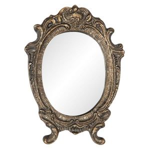Oválné zrcadlo ve zlatém rámu ve vintage stylu s patinou - 9*1*12 cm 62S178 obraz