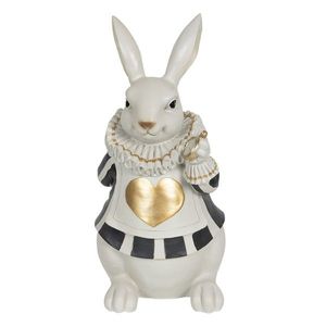 Dekorace králíka s límcem a zlatým srdíčkem - 17*14*33 cm 6PR3163 obraz