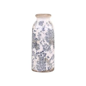 Keramická dekorační váza se šedými květy Melun - Ø 8*20cm 65060006 (65600-06) obraz