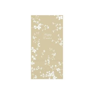 Béžové velikonoční papírové ubrousky s kvítky Happy Easter - 40*40/20*10cm (16ks) 38016-15 obraz