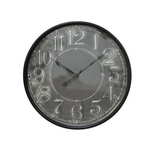 Šedočerné antik nástěnné kovové hodiny - Ø 60*6 cm / 1*AA 5KL0215 obraz