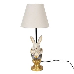 Stolní lampa s králíkem a béžovým stínidlem Rabbie - Ø 23*53 cm 6LMC0056 obraz