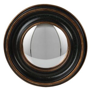 Měděno-černé antik nástěnné vypouklé dekorační zrcadlo - Ø 23*3 cm 62S246 obraz