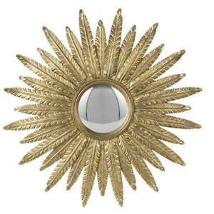 Zlaté antik nástěnné vypouklé dekorační zrcadlo - Ø 38*2 cm 62S253 obraz