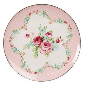 Růžový porcelánový dezetní talířek Laverne - Ø 20*2 cm 6CEDP0127 obraz