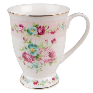 Růžový porcelánový hrneček Laverne - 12*9*10 cm / 296 ml 6CEMU0127 obraz