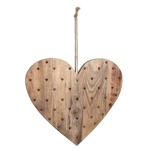 Dřevěné prkénko ve tvaru srdce a se srdíčky - 38*40*2 cm 6H2302 obraz