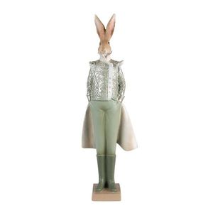 Dekorace králík v zeleném obleku - 14*10*44 cm 6PR3589 obraz