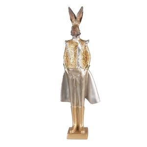 Dekorace králík ve zlatém saku - 14*10*44 cm 6PR3595 obraz