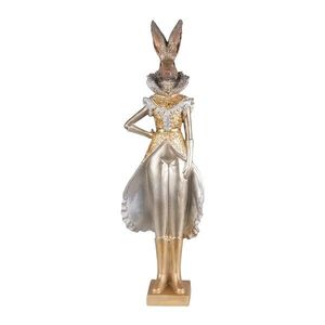 Dekorace králík ve zlatém obleku - 14*10*44 cm 6PR3596 obraz