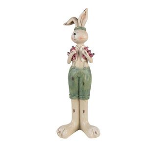 Dekorace králík držící mrkvičky - 11*10*33 cm 6PR3607 obraz