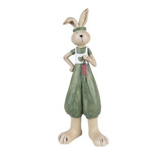 Dekorace králík v zelených kalhotech - 11*10*33 cm 6PR3608 obraz