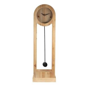 Přírodní dřevěné stojací hodiny Reccia - 28*10*100 cm / 1*AA 5KL0232 obraz
