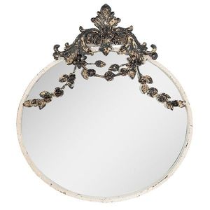 Béžové antik nástěnné zrcadlo s květy Villié - 51*4*57 cm 52S301 obraz