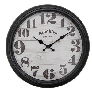 Černé nástěnné hodiny Brooklyn - Ø 40*7 cm / 1*AA 6KL0810 obraz