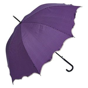 Fialový deštník pro dospělé s puntíky a vlnitým okrajem - Ø 98 cm JZUM0058PA obraz