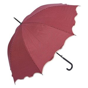 Červený deštník pro dospělé s puntíky a vlnitým okrajem - Ø 98 cm JZUM0058R obraz
