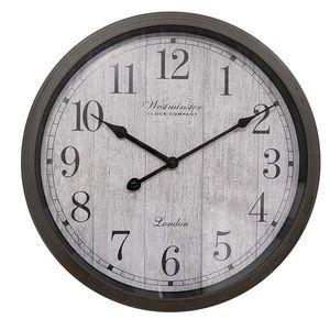 Hnědé nástěnné hodiny Westminster - Ø 40*4 cm / 1*AA 6KL0811 obraz