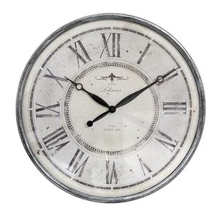 Šedobéžové antik nástěnné hodiny Hotel Lelouver - Ø 50*6 cm / 1*AA 6KL0815 obraz