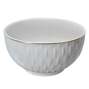 Bílá porcelánová miska na polévku se zlatým proužkem - Ø 13*7 cm / 350 ml 6CEBO0058 obraz